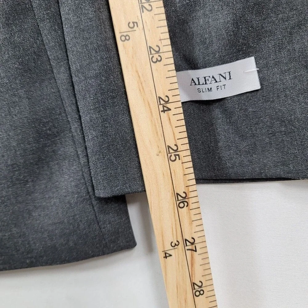 Alfani Slim-Fit Suit Jacket Mens 46R 46 Stretch Solid‎ Charcoal Blazer $360 NEW